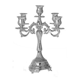 Legacy Judaica Silver Plated Candelabra with 9 Light candleholders, Lacquered, 15 inch high