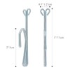 Cionyce 32 Pcs Metal Drapery Hooks Silver Curtain Pins 3"