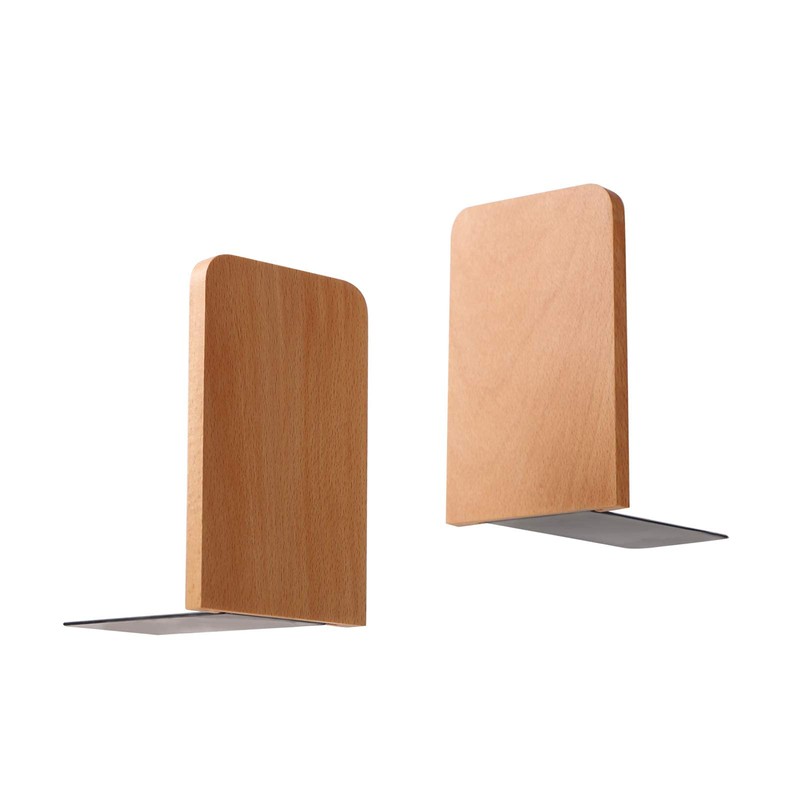 Muso Wood Wood Bookends, 8*13cm (1 Pair Pack) (Beech)