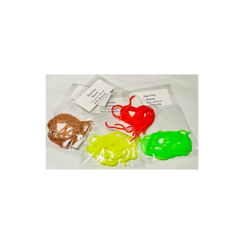 Squirmy Worm Fly Tying Material, 10 Strands per Pack, 4