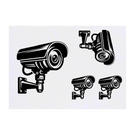 Azeeda 4 x 'CCTV-Kamera' Temporäre Tattoos - Wasserfest, Hautfreundlich & Ungiftig · Transfers in Verschiedenen Größen (TO00077394)