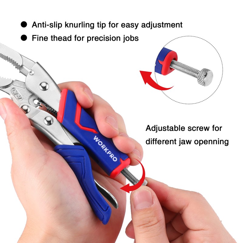 WORKPRO 4-Piece Locking Pliers Set with Comfortable Grip, 5-1/2", 7"