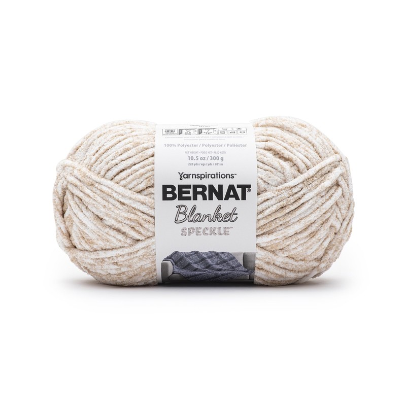 Bernat Blanket Speckle Cream Yarn - 2 Pack of 10.5oz/300g