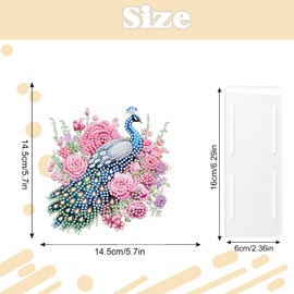DCIDBEI Napkin Holder Freestanding 15 x 15 cm Diamond Painting Tablecloth Dispenser Towel Holder Napkin Dispenser Napkin Holder for Tables Kitchen Restaurant Picnic Peacock Napkin Stand