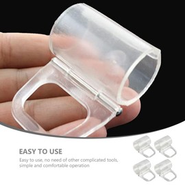 Kichvoe Pack of 4 20 mm Roller Blind Clips for Pulling Roller Blinds Lifting Clamp for Pulling Wireless Roller Blinds Transparent Handle for Roller Blinds Roller Blind Handles