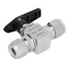 Ball Valve Straight Through 1/2in Thread Fluid Control Device Stainless