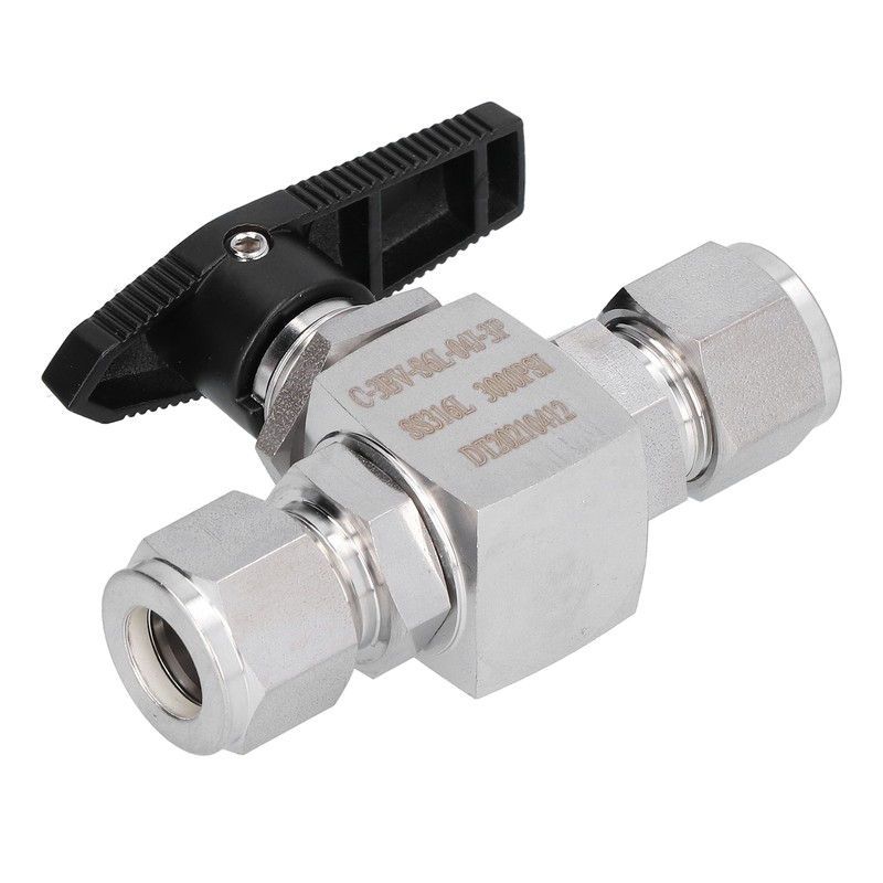 Ball Valve Straight Through 1/2in Thread Fluid Control Device Stainless