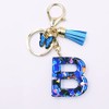 jtkdxqs A-Z Letter Keychain Crystal Blue with Tassel Butterfly Key
