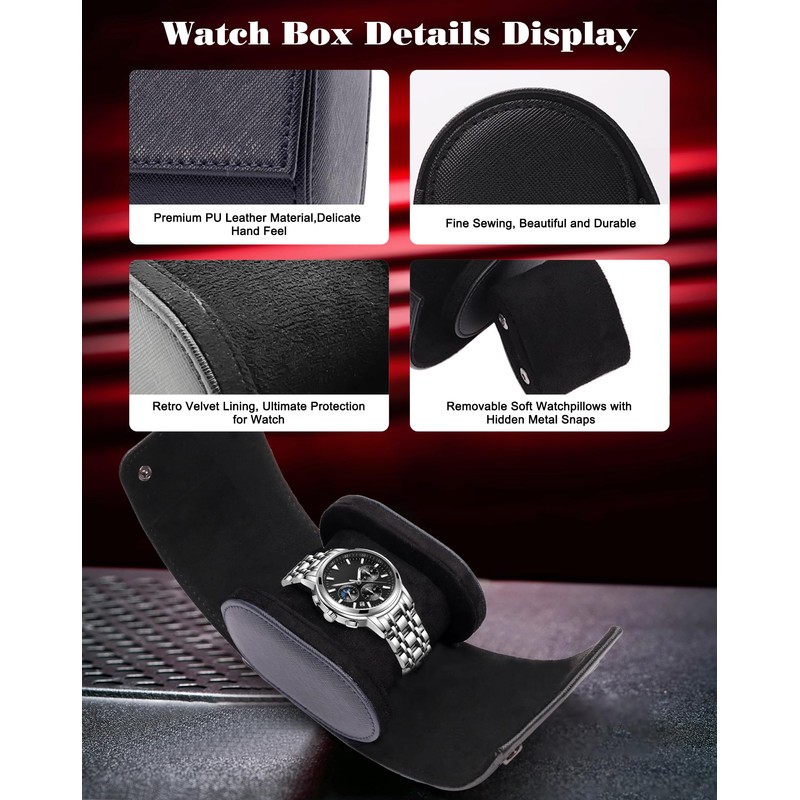 TINGSING PU Watch Case, For 1 Watch, For Men, Storage