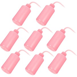 Unomor Botellas Para Lavar Pestañas Exprimibles De 250 Ml Boca Curva, Antigoteo y Medidor, Set De 8 Piezas Color Rosa, Botella Vacía Duradera Para Limpieza y Cuidado De Pestañas