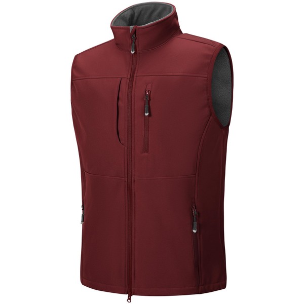 33,000ft Men's Lightweight Softshell Vest Outerwear Zip Up Fleece Lined