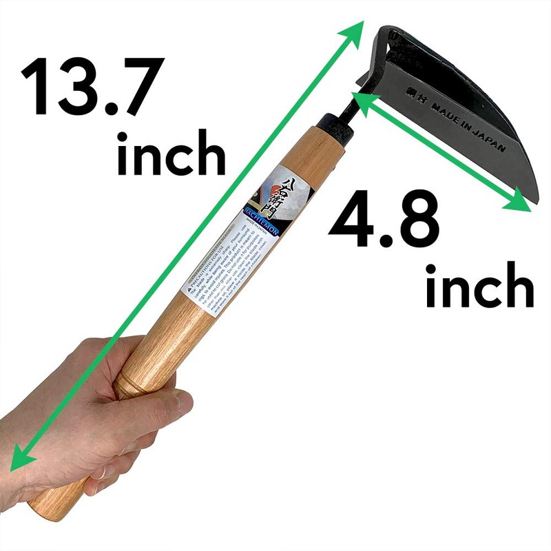 HACHIEMON Japanese Weeding Hand Hoe Gardening Weed Remover Tool Left-Handed