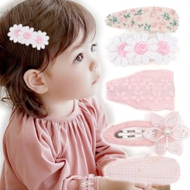 Bianhuan Hair Pin for Children, Baby, Hair Clip, Kids, Girls, Children, 5-piece Set, Patch, Pinching, Pinning, Hair Accessories, Cute, Stylish, Ribbon, Kids, Fashionable, Safe, Painless, Simple, Solid