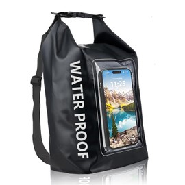 Sadodo Dry Bag 5L Waterproof Bags,Cell Phone Dry Bags Waterproof with Waist Strap Keep Your Valuables Dry, Perfect for Swimming Snorkeling Camping,Boating,Fishing Outdoor,Black