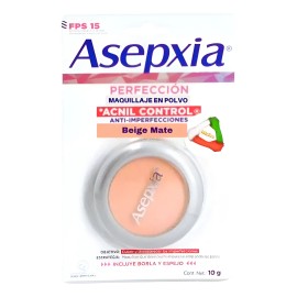 Asepxia Maquillaje Polvo Compacto Tono Beige Mate 10g Fps 15 Beige Mate