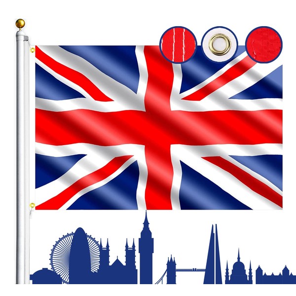 【Fly Breeze】Acbaeta 3 x 5 Foot British Flag, Quadruple Stitched