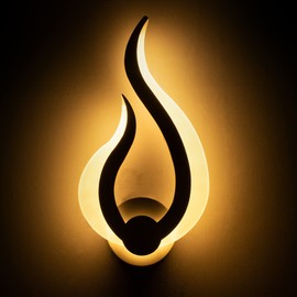 Sunsign llama lámpara de pared, acrílico moderno minimalista lámpara de pared interior, arbotantes de pared interior, baño dormitorio Salón Pasillo Arte decoración, LED, 10W, luz cálida