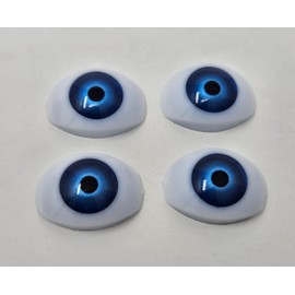 Pair of Zim's 12mm Iris Oval Realistic Plastic Human Dolly Eyes for Craft Dolls, Toys or Puppets (Pack of 2) (Blue)