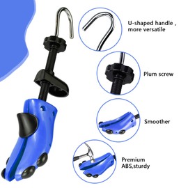 Msentuo Shoe Stretcher Shoe Trees,Adjustable Length & Width for Men and Women,4-Way Adjustable Shoe Expander Widener Shoe Crease Protector (L (for Men's Size Us 10-13.5), Blue)