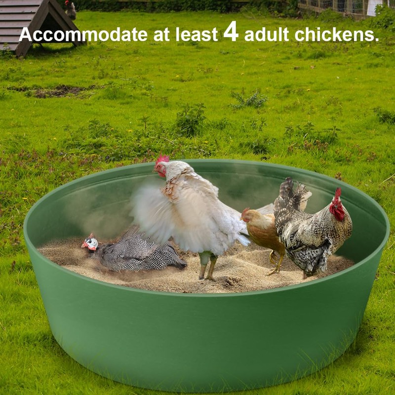 Kalekey Chicken Dust Bath Tub, Adjustable 25'' Chicken Dust Bath