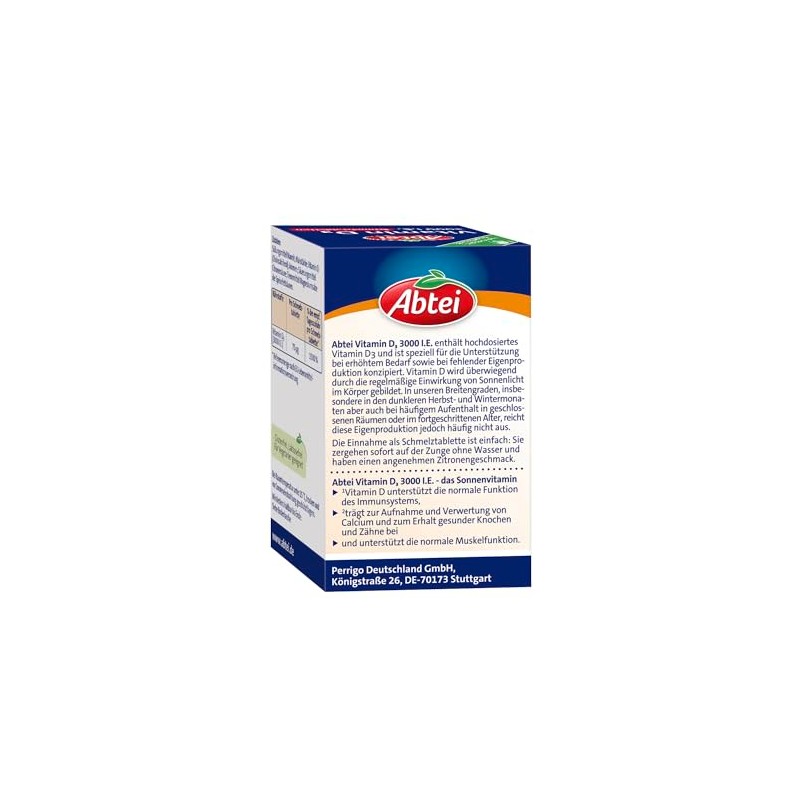 Abtei Vitamin D3 3000 IU - Supports Immune System and