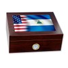Premium Desktop Humidor - Glass Top - Flag of Nicaragua