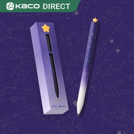 Kaco FIRST Gel Ink Pens, Pack of 2 Pieces Cute Heart Pen Set with Extra 4 Black Refills Holiday Gifts (2 Purple)