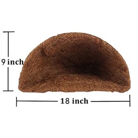FDGARDEN 2PCS Half Round Hanging Basket Liners Replacement Coco Liner for Hanging Basket Wall Flower, 100% Natural Coconut Fiber Plant Basket Liner for Garden Planter Flower Pot (18 inch)