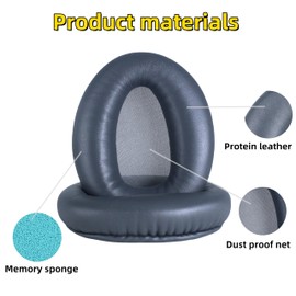 Xinyuekj Replacement Ear pad, Breathable Protein Leather Ear Cushion, Compatible with Sony WH-CH700N, WH-CH710N, WH-CH720N Earphones (Titanium Color)