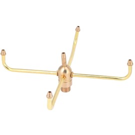 Uxsiya Rotating Fountain Nozzles, Animated Swirling Sprinkler for Hotel Fountains and More, Brass, Multi Port Valve, 4 Ports, G1/2 Inlet & Outlet, Brown