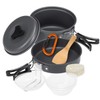 Lixada 10Pcs Camping Cookware Mess Kit Lightweight, Compact, Durable Pot