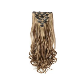 TTPSRY Extensions Clip in Extensions für Damen Ponytail Extension 56cm Lang Gewickelt Haarteil Ponytail Natürliches Kunsthaar Clip in Haarverlängerunge(Schokoladenbraun&Honigblond)