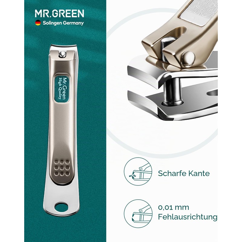 MR.GREEN Premium Nail Clippers Set with Leather Case - Timeless