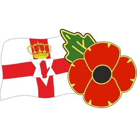 Poppy Day Car Window Sticker with Poppy and Ulster Flag - in Support of The Veterans Lifeline Charity