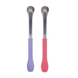 Nuby 2-in-1 Hot Safe Feeding Spoons - (2-Pack) Spoons for Babies 6+ Months - Pink and Purple