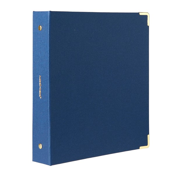 russell+hazel Mini Bookcloth Signature 3 Ring Binder, Office Supplies, Denim,
