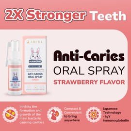 Abera Anti-Caries Kids Oral Spray, Fluoride Free Toddler Toothpaste Helper for Cavity Repair and Fresh Breath, 360 Degree Rotating Spout Easy to Use for Newborn to Preschooler, 1.35 fl Oz, Pack of 2