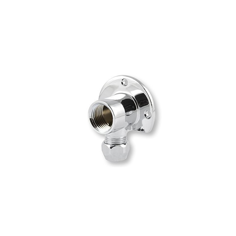 derClou24 5008013010 Chrome-Plated Brass Wall Plate (Ceiling Angle) for 1/2
