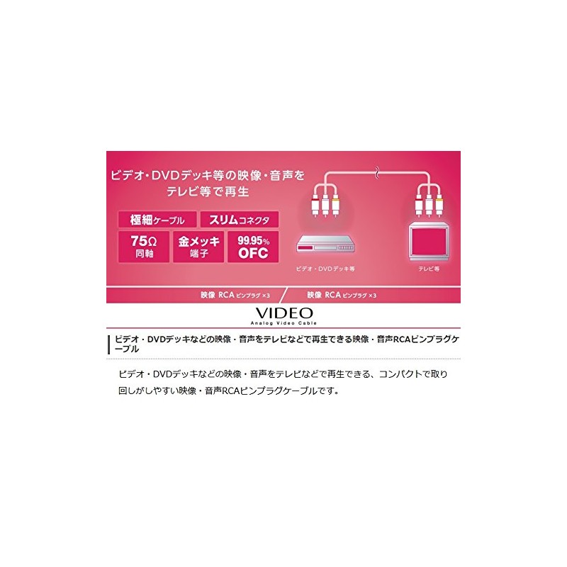Elecom AV Cable/TV-VCR/RCA Pin Plug x 3-RC