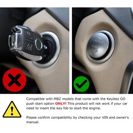 iJDMTOY Sports Red Engine Start/Stop Push Button Replacement, Compatible with Mercedes B C CL CLA CLS E GL GLA GLC GLE GLK GLS ML R SLK Class (Fit 2215450114, 2215450514, 2215450714, 221545071464)