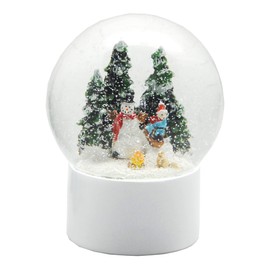 Minium Collection 20140 Snow Globe Snowman with Child on Sledge Winter Scene on Base White Pure Line Diameter 100 mm
