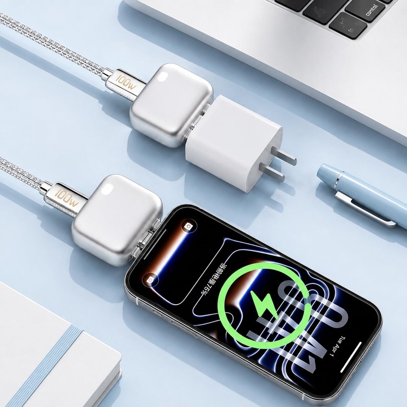 MBODMI Auto Stop Charging Adapter – USB-C Fast Charger with
