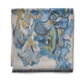 Metropolitan Museum of Art, Van Gogh Irises Wool Blend Shawl / Scarf, 80 Inches x 20 Inches