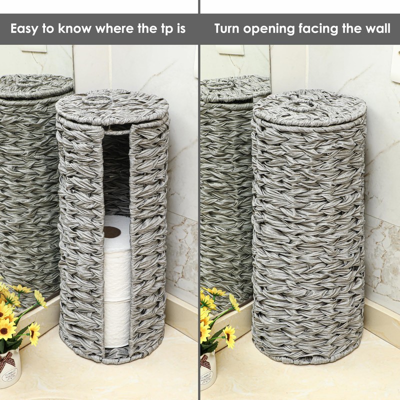 Tadacumir 4 Mega Rolls Extra Toilet Paper Storage with Lid,