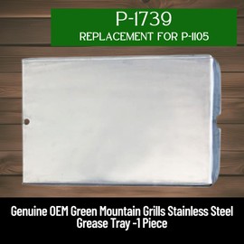 Genuine OEM P-1105 GMG Daniel Boone/Ledge Grease Tray, 1-Piece Stainless Steel