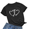 BABEGO Womens Heart Print T Shirts Cute Casual Shirts Funny
