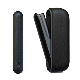 Keminsung Case Compatible with IQOS Accessories (Cover Only Compatible with Iluma Case), PU Leather Side Cover Protective Cap, Interchangeable Outer Case (Black)