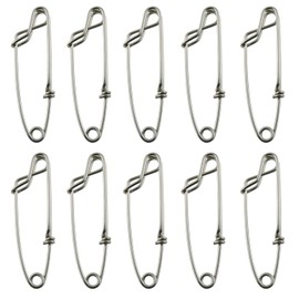 LUORNG 10pcs Longline Snap Clips 8x2cm Stainless Steel Tuna Clips for Floats Tuna Fishing Line Fishing, Open Eye Pin