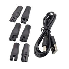 7 PCS Replacement Power Cord 5V USB Charging Cord Set Fit for a Various Types of Electric Hair Clippers, Beard trimmers, Shavers, Beauty Instruments, Electric hairdressers, Desk Lamps, Purifiers