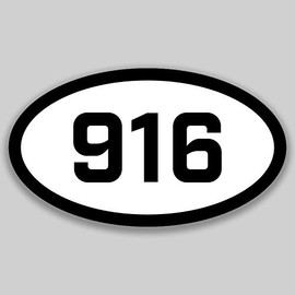 DHDM 916 Area Code Sticker California Sacramento Arden Arcade Carmichael City Pride Love | 5-Inches by 3-Inches | Premium Quality Vinyl UV Resistant Laminate PD2091